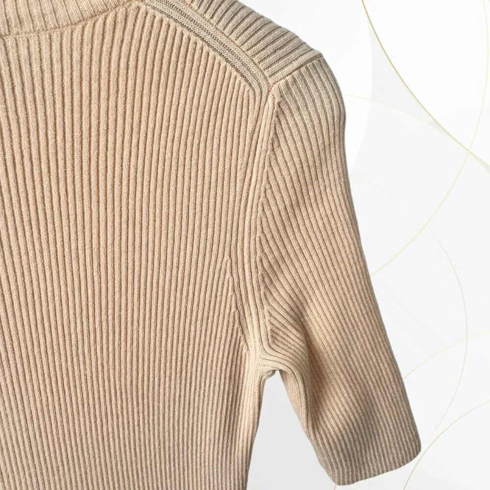 Theory Lexianna Evian Stretch Wool Blend Sweater Dress Colorblock Ivory/Black - Picture 8 of 15